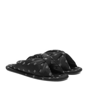 Balenciaga BB pillow satin slides in black